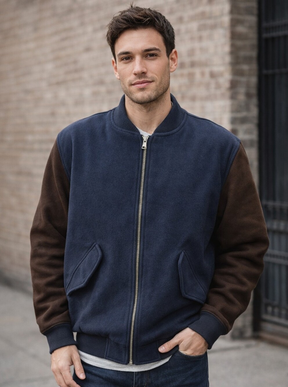 Ben Sherman Block Wool Bomber XXL